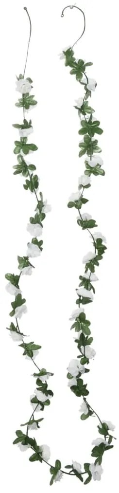 Grinaldas de flores de Natal 6 pcs 250 cm branco
