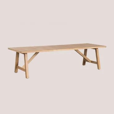 Mesa De Jantar Retangular Em Madeira De Acácia Do Dubai Castanho Acácia Rústico & 300 X 100 Cm - Sklum