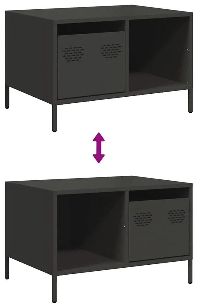 Mesa de centro 68,5x50x43,5 cm aço laminado a frio preto