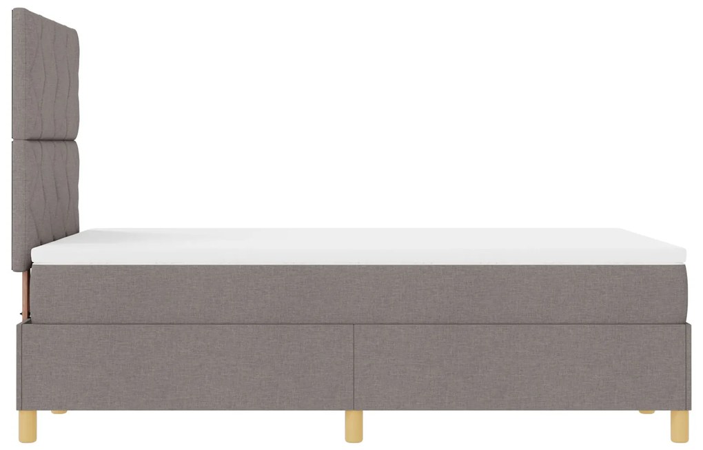 Cama Box Spring com Colchão Taupe 120x200 cm Tecido