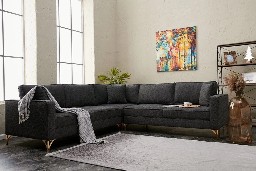 Sofá de Canto Berlin – Antracite – 258 x 258 cm