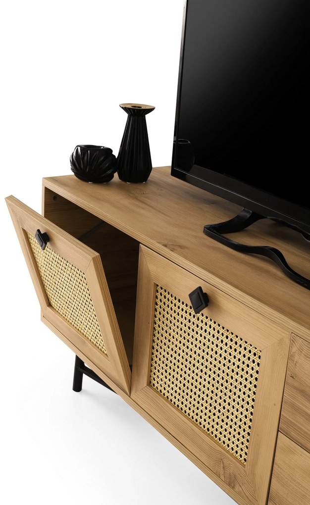 Móvel TV Hapsiyas – Carvalho Preto – 140 cm x 60 cm x 40 cm