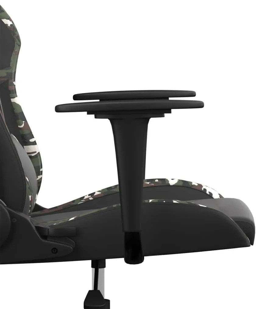 Cadeira gaming couro artificial preto e camuflado