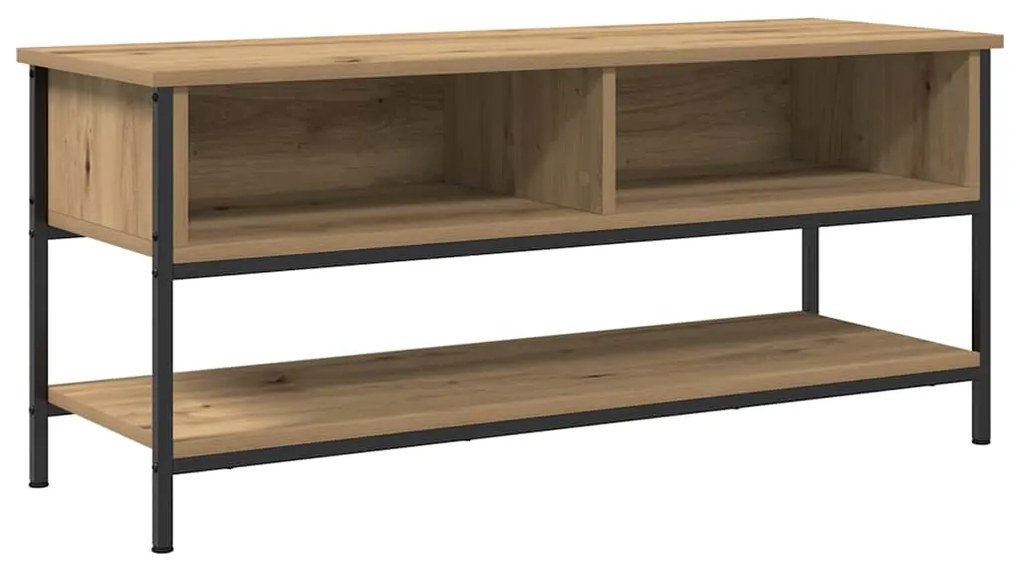 Estante de TV vidaXL Carvalho Artisan 100x35x45 cm Madeira e Aço