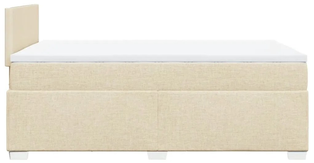 Cama boxspring com colchão 120x190 cm tecido cor creme