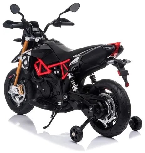 Aprilia Dorsoduro 12v, Mota elétrica Infantil assento de couro, pneus de borracha EVA Vermelha