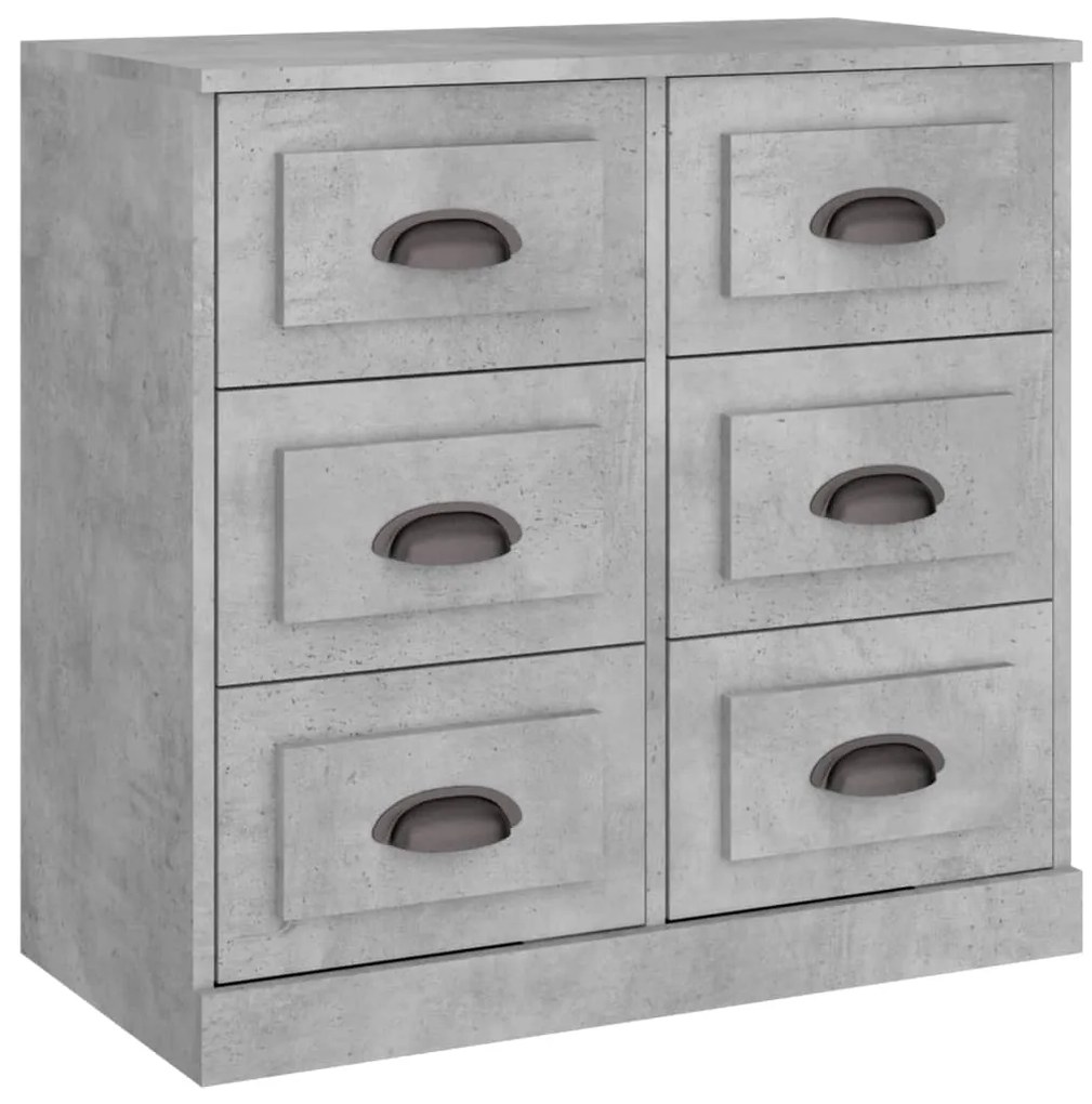 Aparadores 2 pcs derivados de madeira cinzento cimento