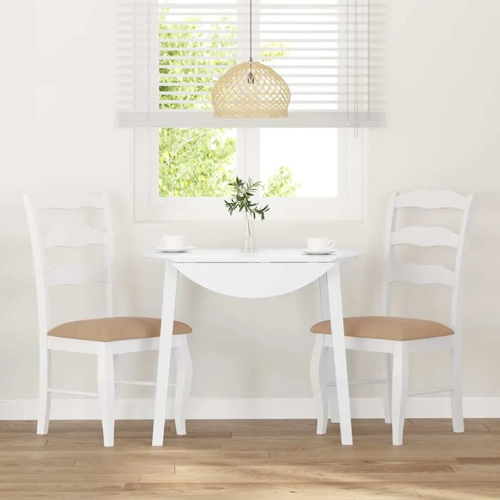 Cadeiras de jantar com almofadões 2 pcs madeira maciça branco