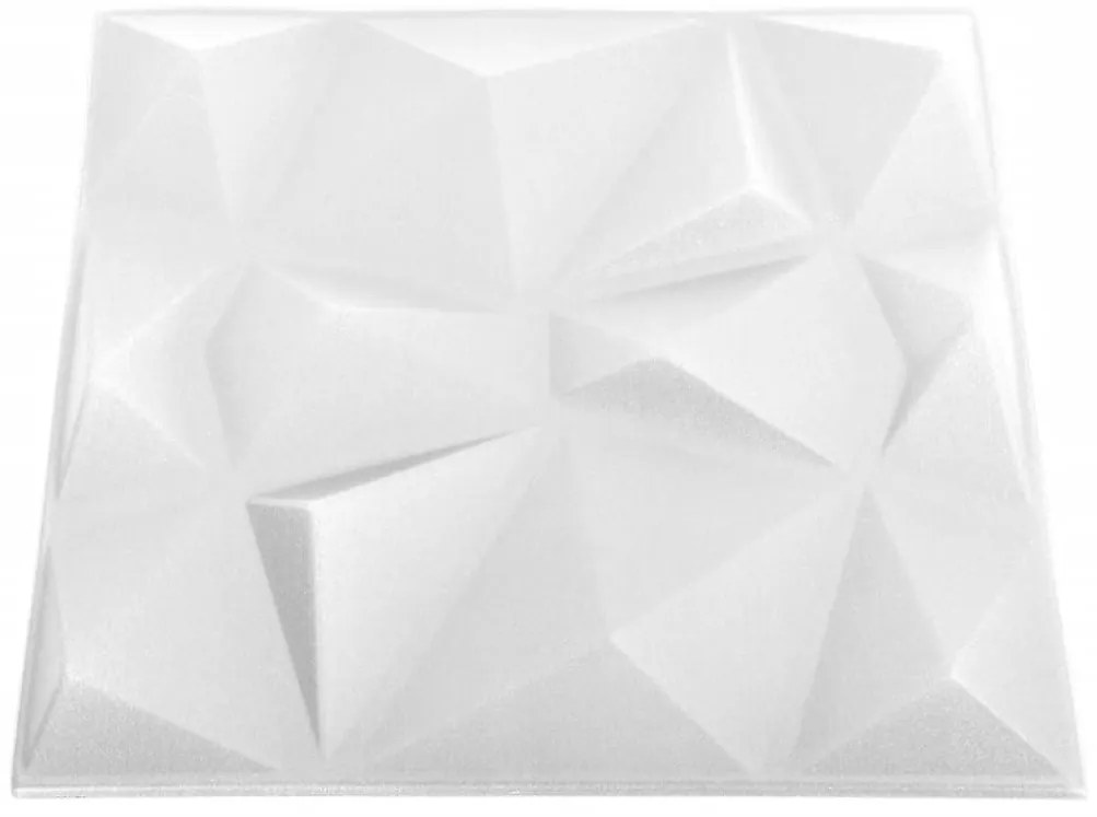 Painéis de parede 3D 12 pcs 50x50 cm 3 m² branco diamante