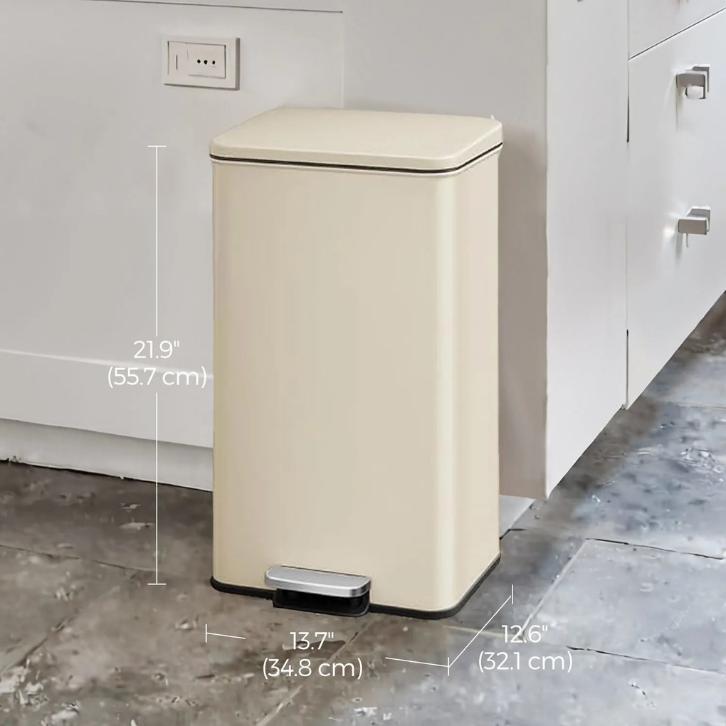 Caixote do lixo de 40 litros 34,8 x 32,1 x 55,7 cm bege areia