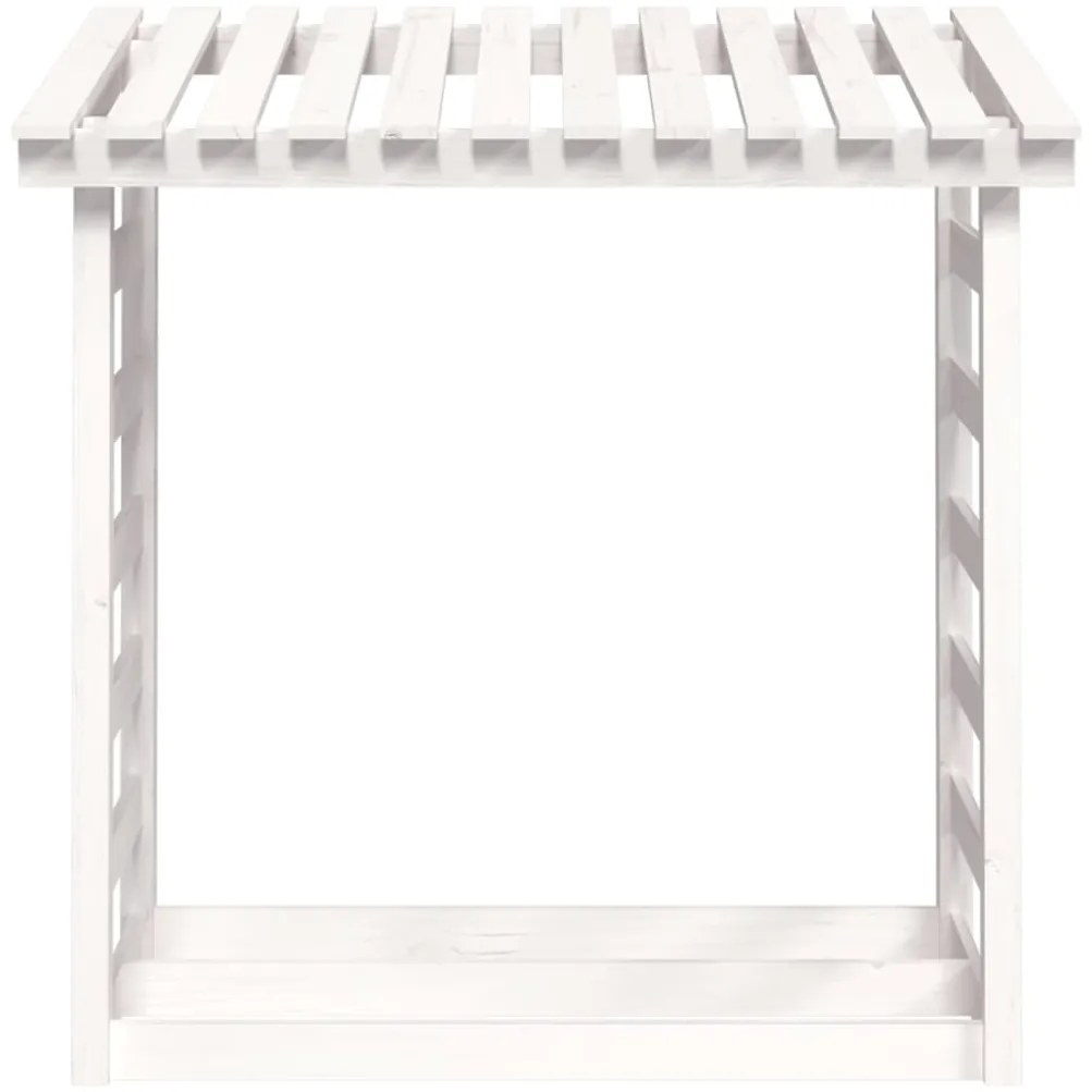 Suporte para lenha 108x64,5x110 cm pinho maciço branco