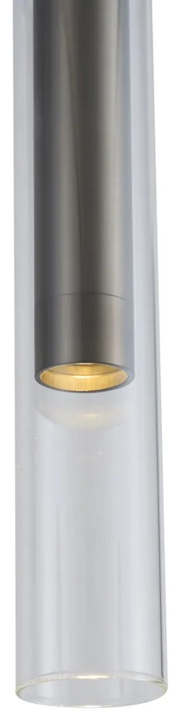 Foco moderno cor de bronze com vidro transparente para sistema de calha monofásico - Slimline Loyce