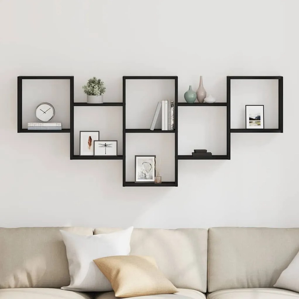 Prateleira de parede 159x18x66 cm deriv. madeira carvalho preto