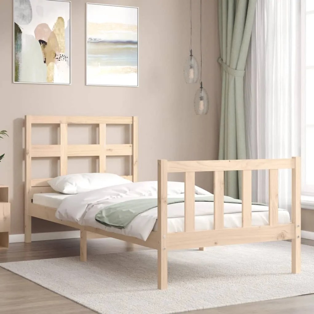 Cama sem colchão 90x200 cm madeira de pinho maciça