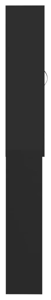 Armário máquina de lavar roupa 64x25,5x190 cm preto