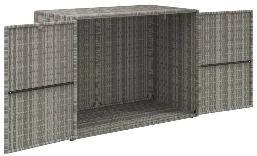 Armário de arrumação p/ jardim 100x55,5x80 cm vime PE cinzento