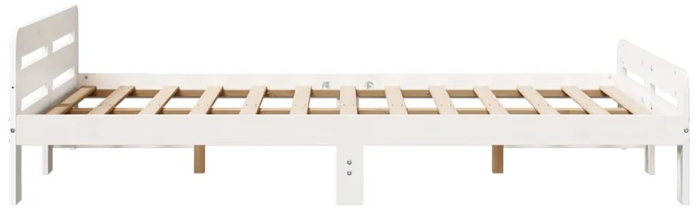 Cama sem colchão 120x190 cm madeira de pinho maciça branco