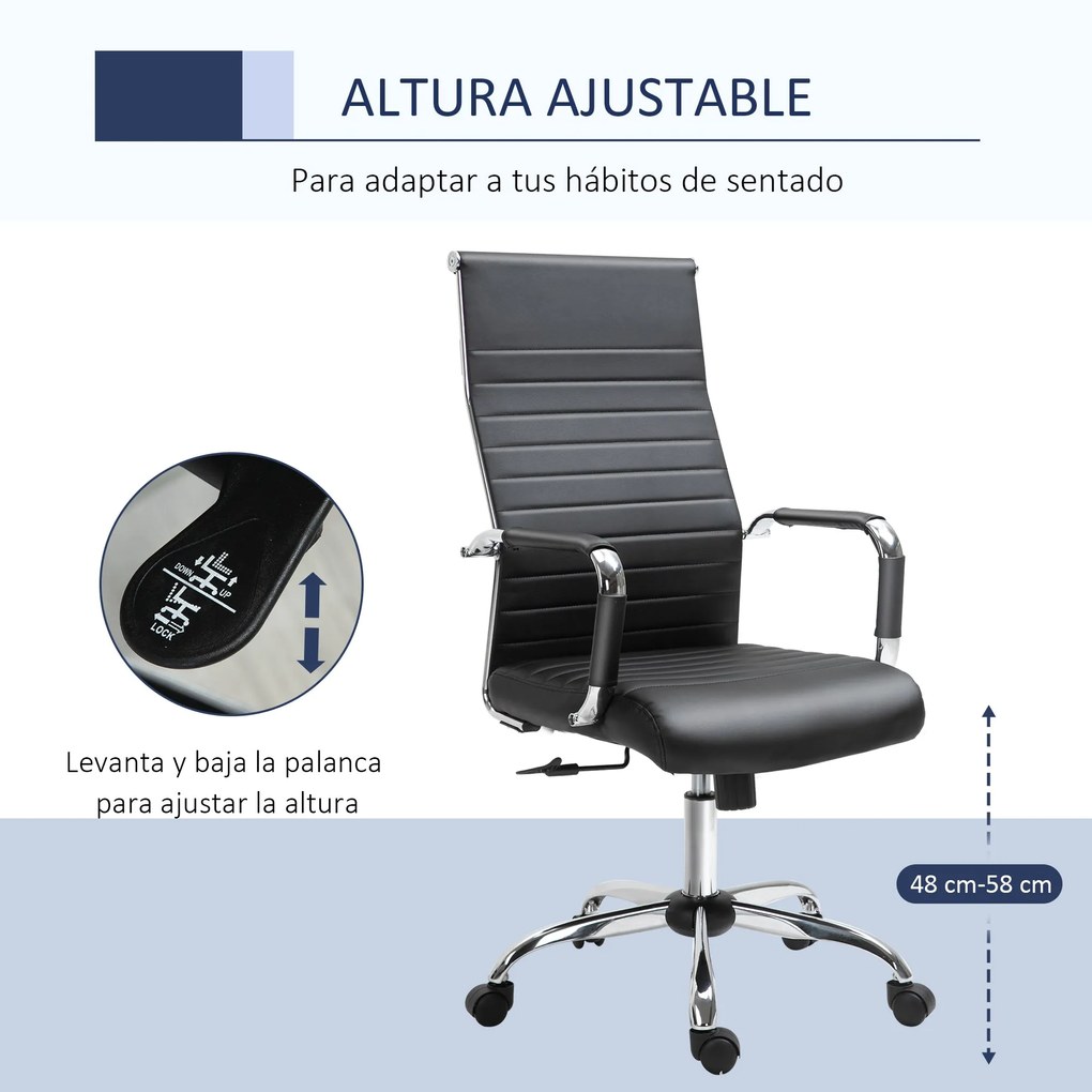 Vinsetto Cadeira de Escritório Ergonômica Giratoria 360° Inclinável co
