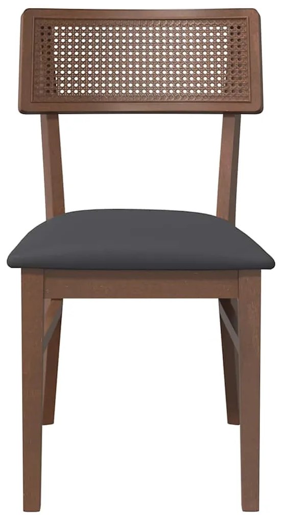 Cadeiras de jantar com almofadões 2 pcs madeira maciça castanho