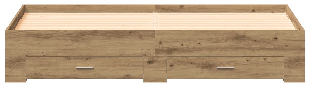 Cama com Gavetas vidaXL Carvalho Artesanal 180x200 cm Madeira Engenhar