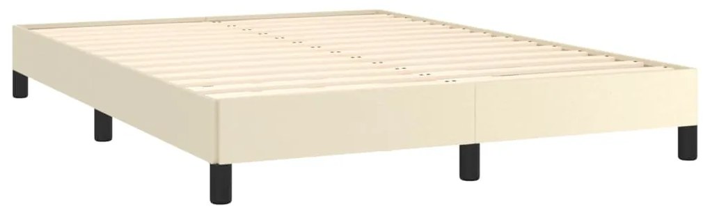Estrutura de cama 140x190 cm couro artificial cor creme