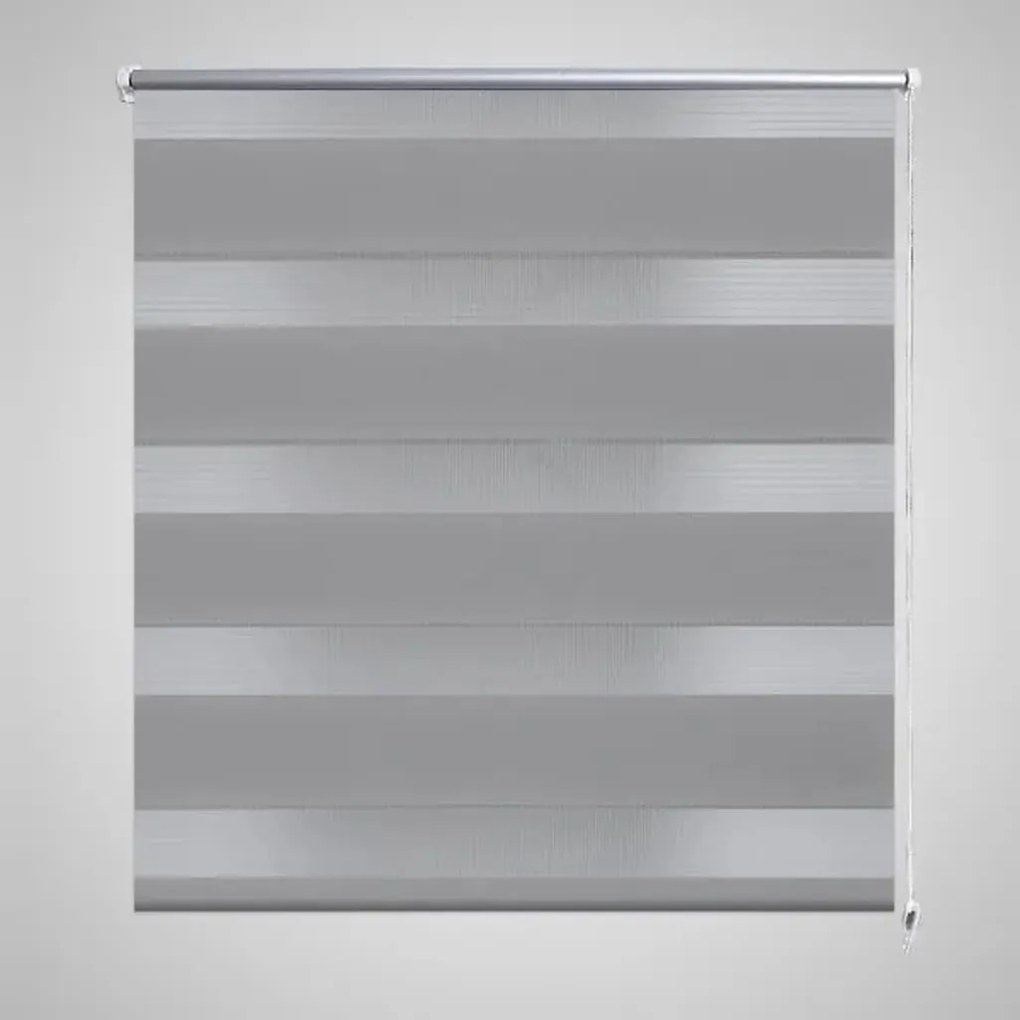 240215 vidaXL Estore de rolo 120 x 175 cm, linhas de zebra / Cinza