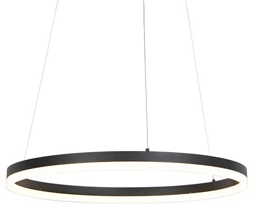 Candeeiro de suspensão design preto 60 cm incl. LED regulável em 3 níveis - Anello Moderno