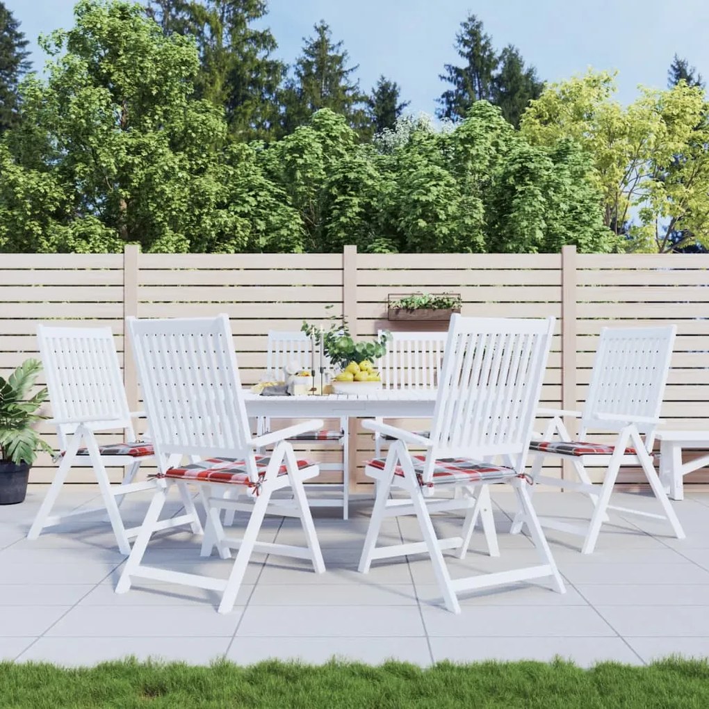 vidaXL Almofadões cadeiras jardim 6pcs tecido oxford xadrez vermelho