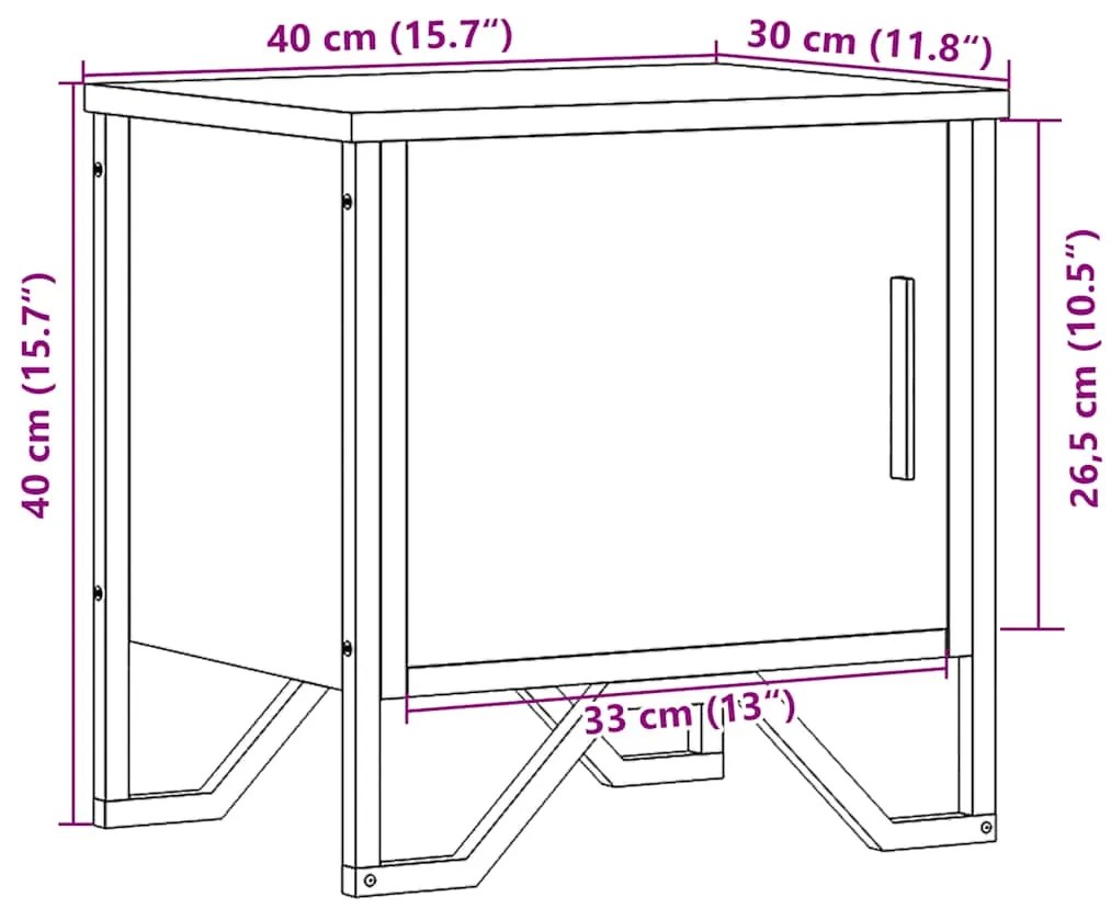 Mesas de cabeceira 2 pcs 40x30x40 cm contraplacado preto