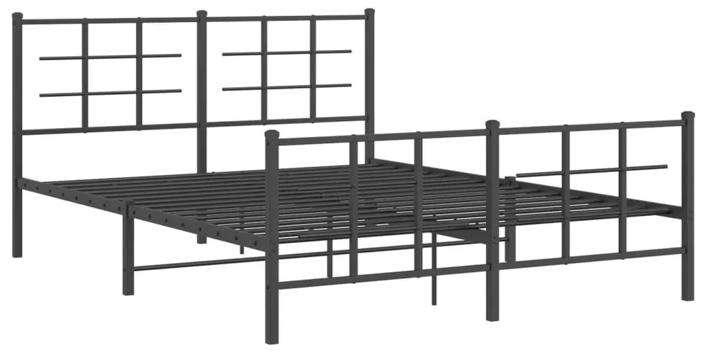 Estrutura de cama sem colchão com pés 160x200 cm preto