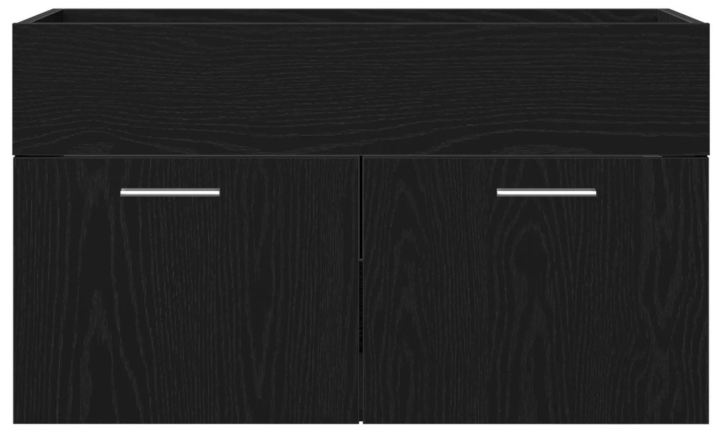 Gabinete de Pia de Banheiro vidaXL Carvalhos Pretos 90x38,5x46 cm Made