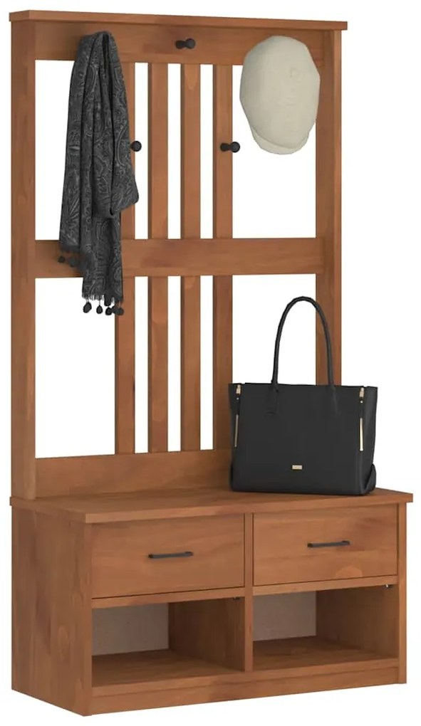 Árvore de Hall SANDENS 87x40x159,5 cm Madeira Maciça de Pinho