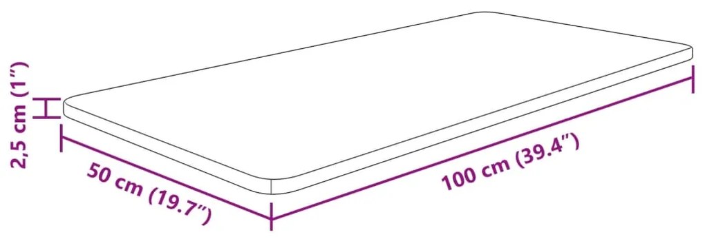 Bancada p/ WC 100x50x2,5 cm madeira tratada castanho-escuro