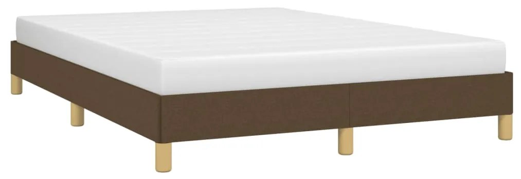 Estrutura de cama sem colchão 140x190 cm tecido castanho-escuro