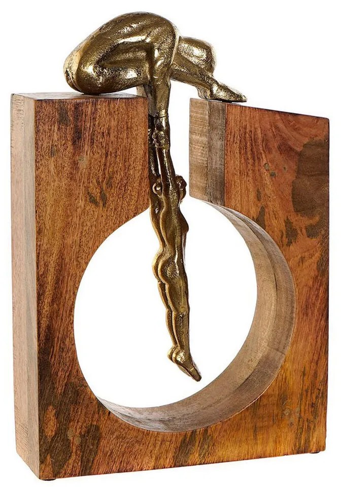 Figura Decorativa DKD Home Decor Alumínio Madeira de mangueira (25 x 7.5 x 39 cm)