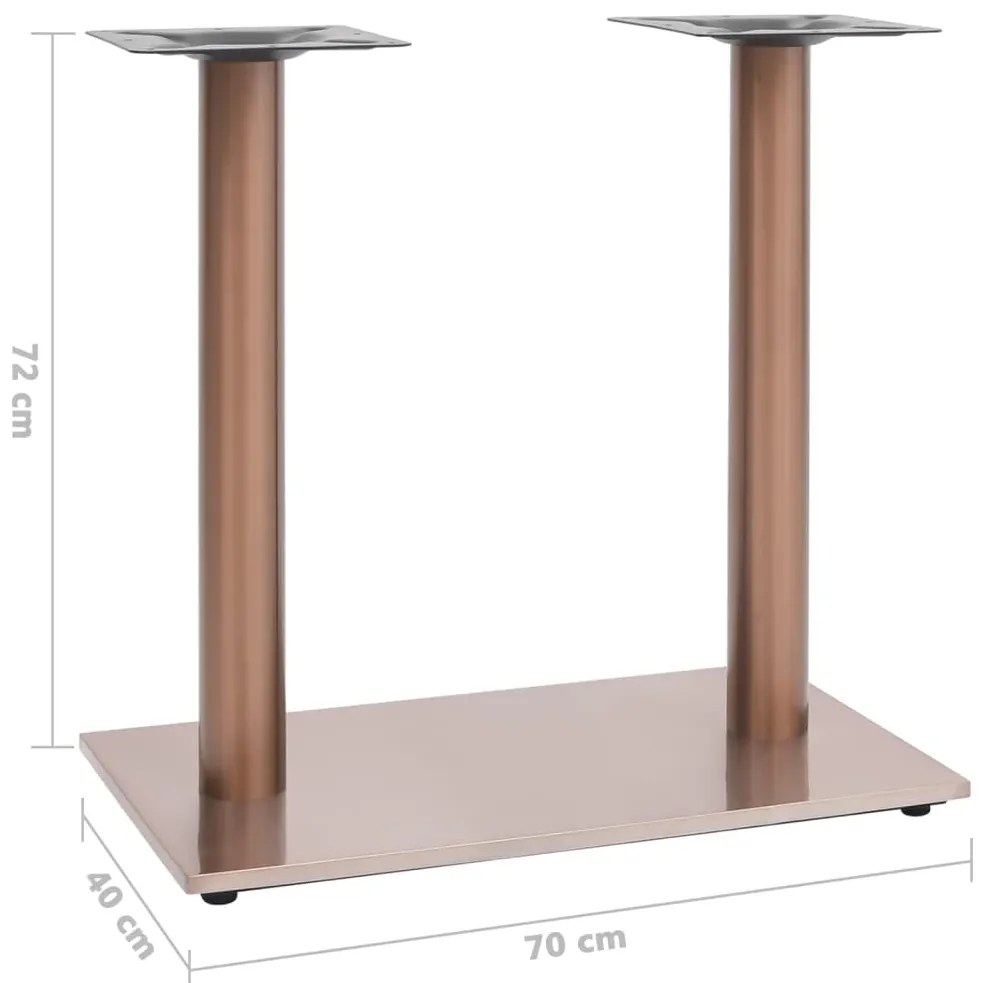 Perna para mesa de bistrô 70x40x72 cm aço inoxidável cor bronze