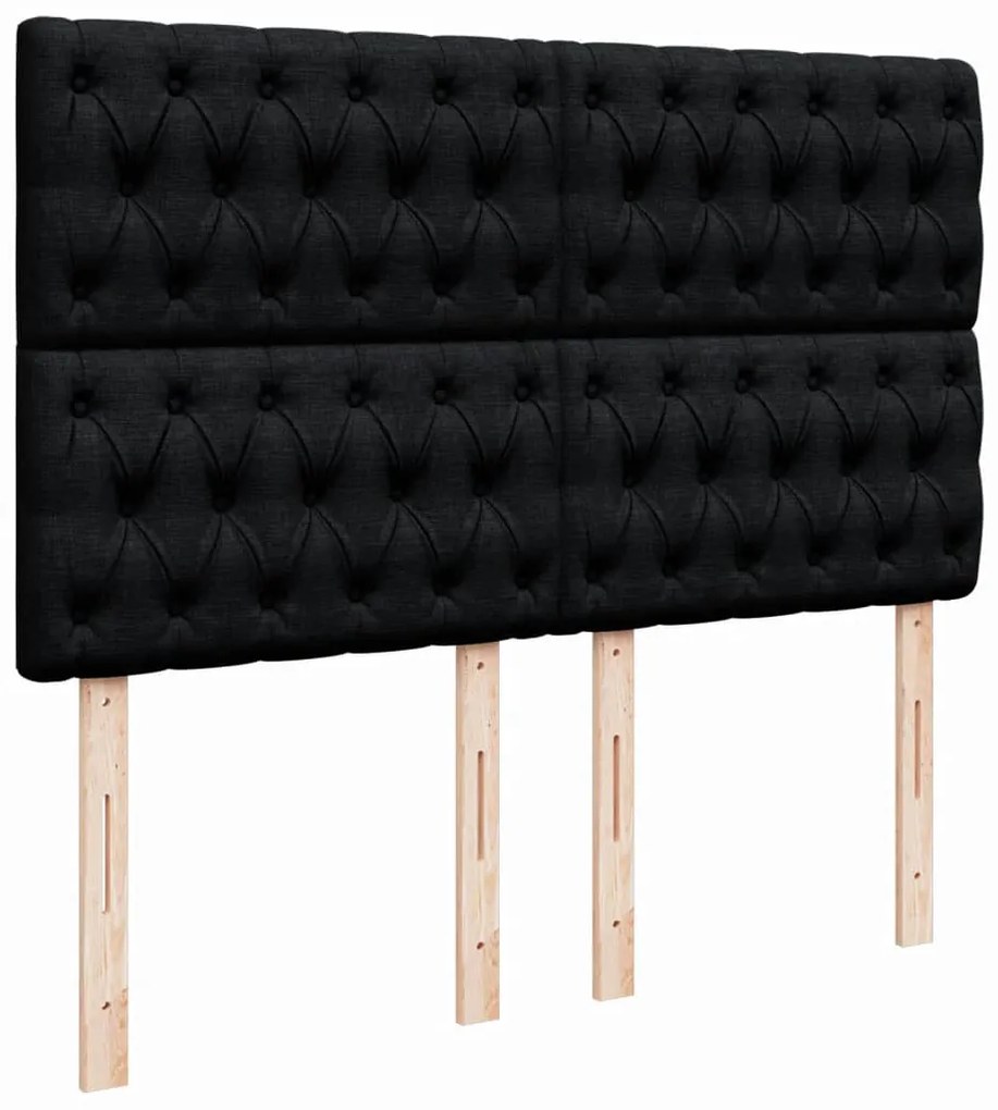 Cama com molas/colchão 140x200 cm tecido preto