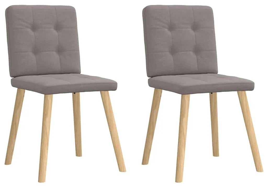 Cadeiras de jantar 2 pcs tecido cinzento-acastanhado