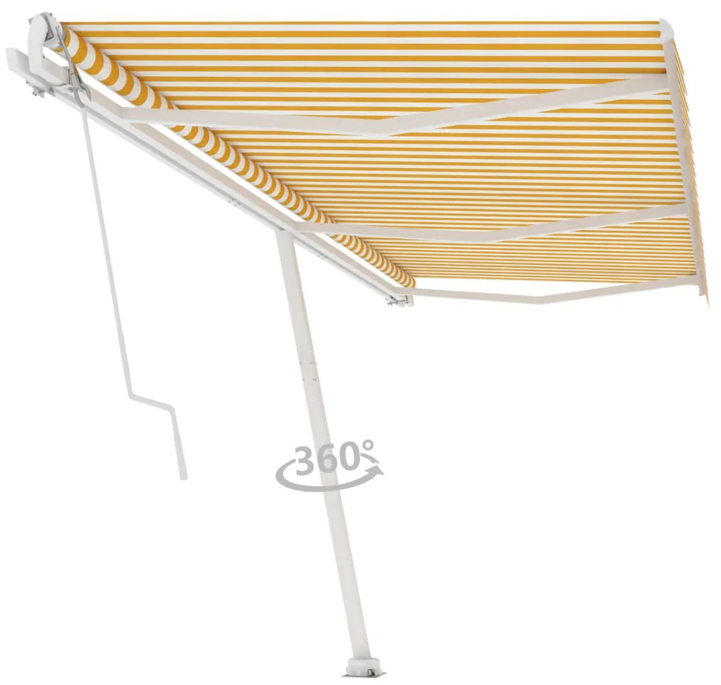 Toldo automático independente 600x350 cm amarelo e branco