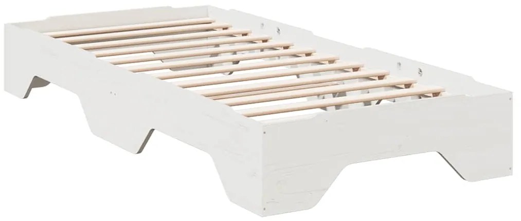 Cama sem colchão empilháveis 75x190 cm madeira maciça branco