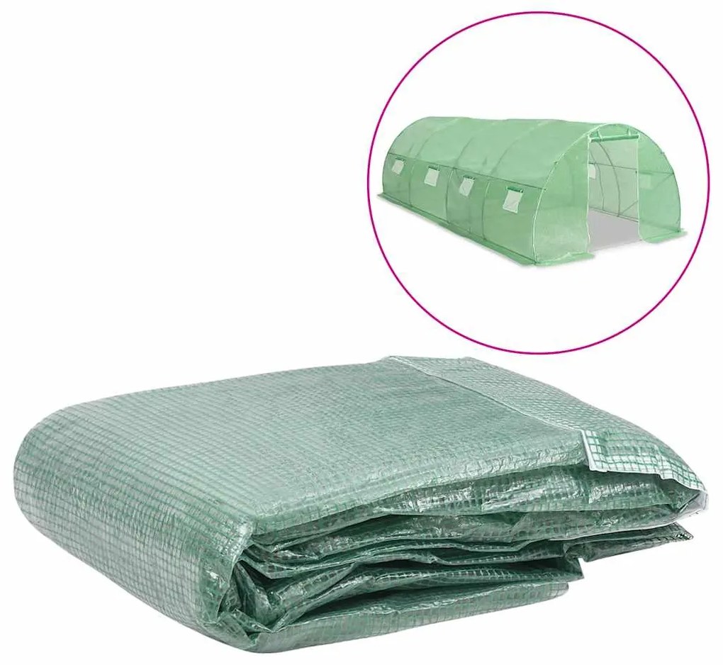 vidaXL Cobertura de substituição p/ estufas 18 m² 300x600x200 cm verde