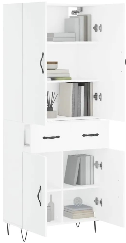 Armário alto 69,5x34x180 cm derivados de madeira branco