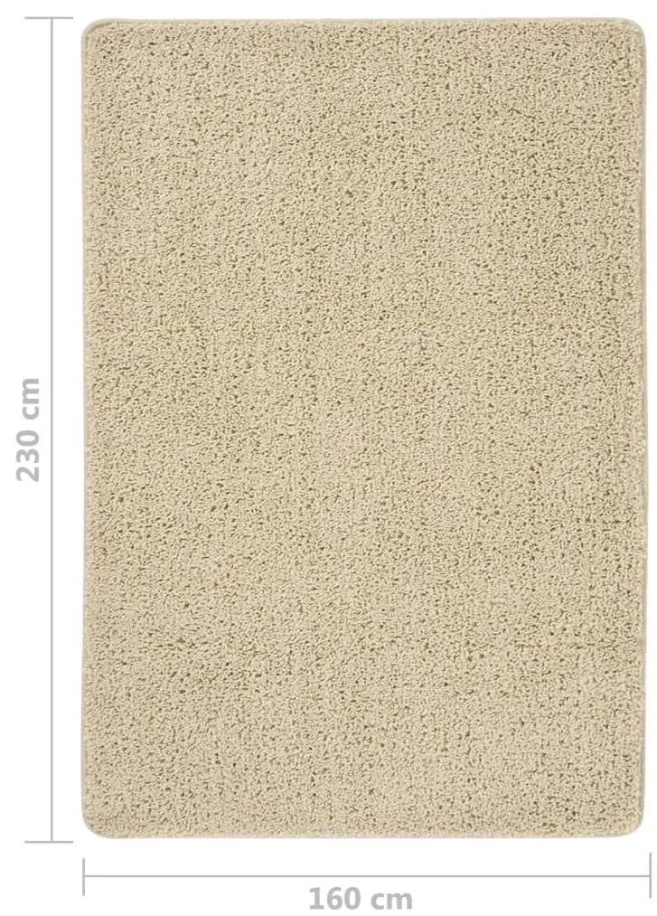 Tapete shaggy 160x230 cm antiderrapante cor creme