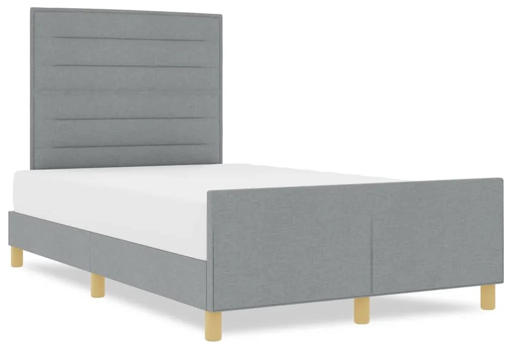 Estrutura de Cama de Tecido Cinza Claro 160x200 cm