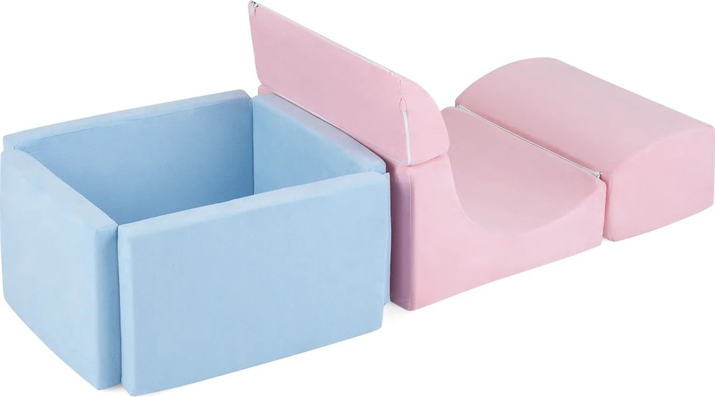 Conjunto de 2 Blocos Infantis de Escalada e Piscina de Bolas (BOLAS NÃO INCLUIDAS), 152 x 50 x 30 cm, Modulares, Multicolor