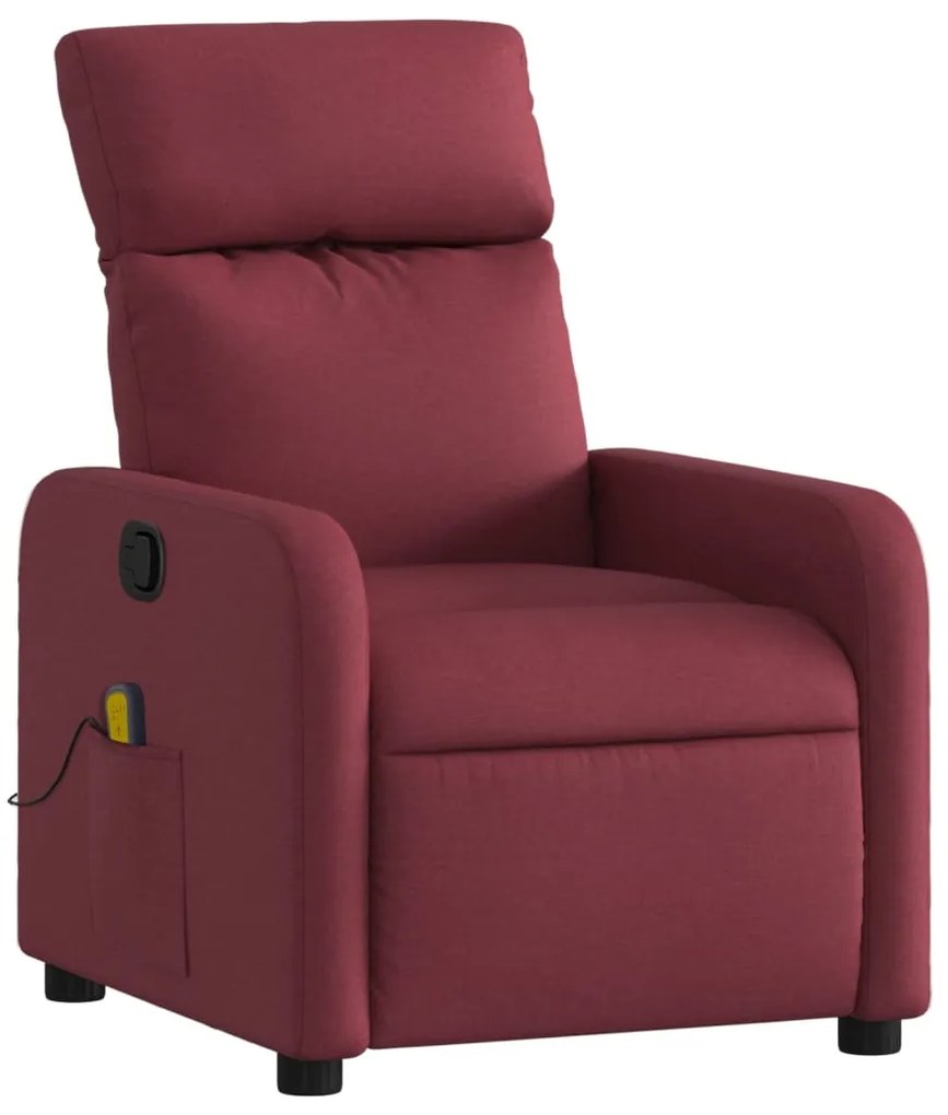 Poltrona de massagens reclinável tecido vermelho tinto