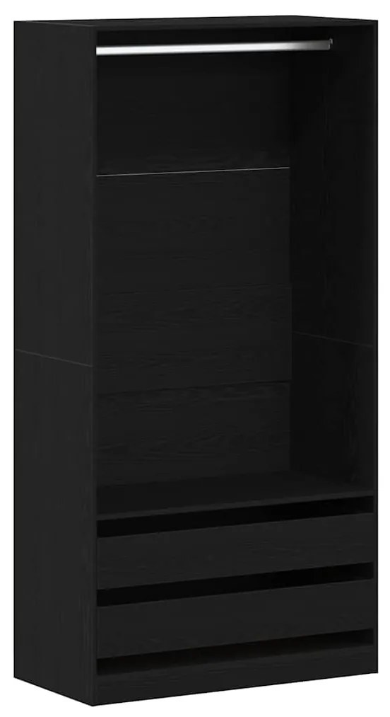 Armário de Carvalho Preto - 100 x 50 x 200 cm - Feito de Madeira Dupla
