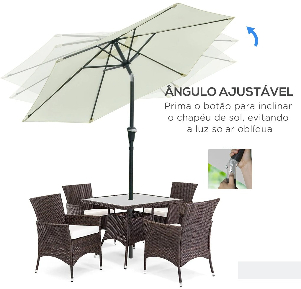 Chapéu de Sol de Jardim Ø230x216 cm Chapéu de Sol de Terraço com Teto