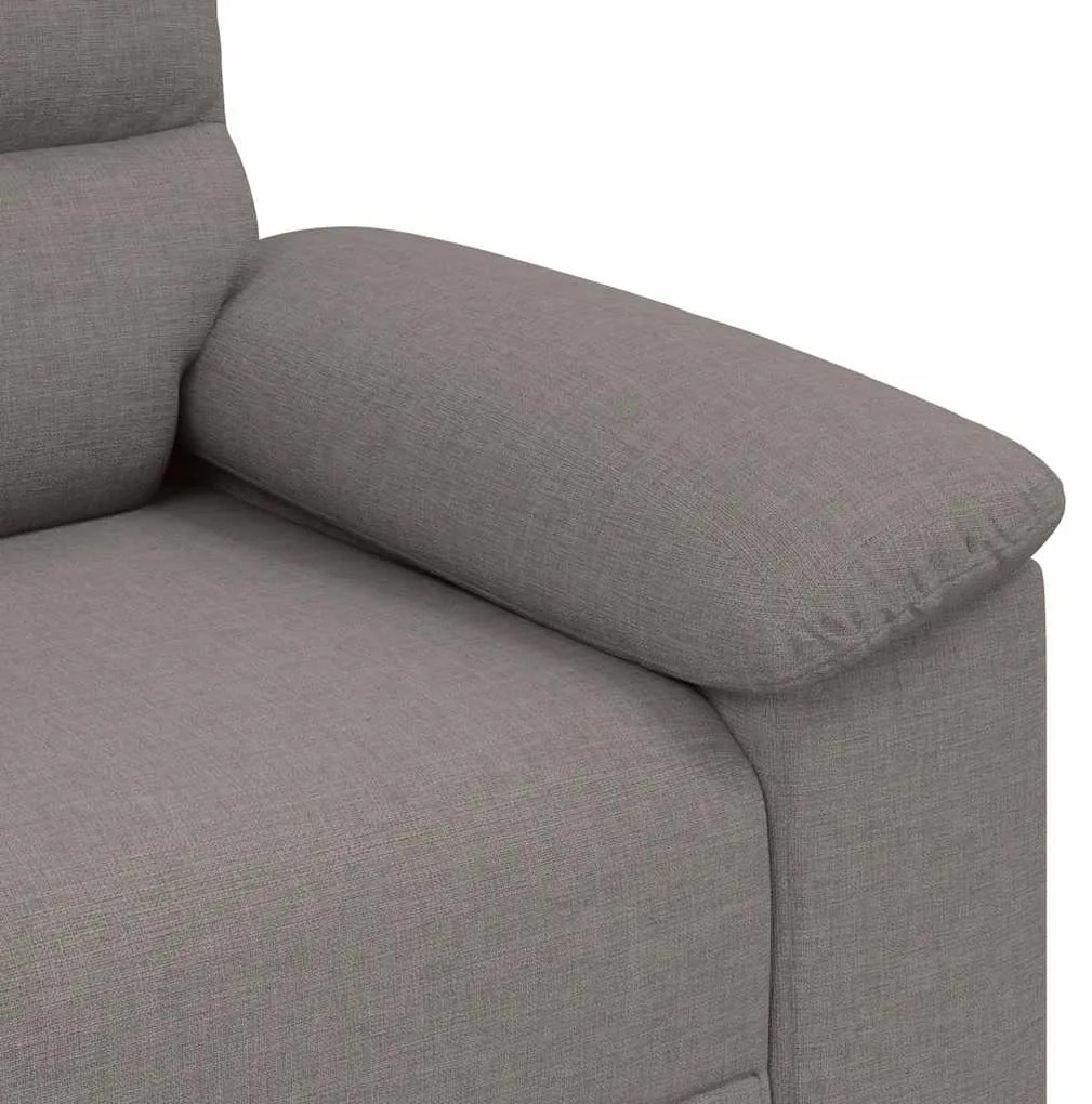 Poltrona tecido 60 cm cinzento-acastanhado