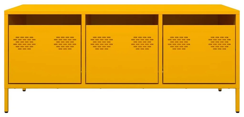 Mesa centro 101,5x50x43,5 cm aço laminado frio amarelo mostarda